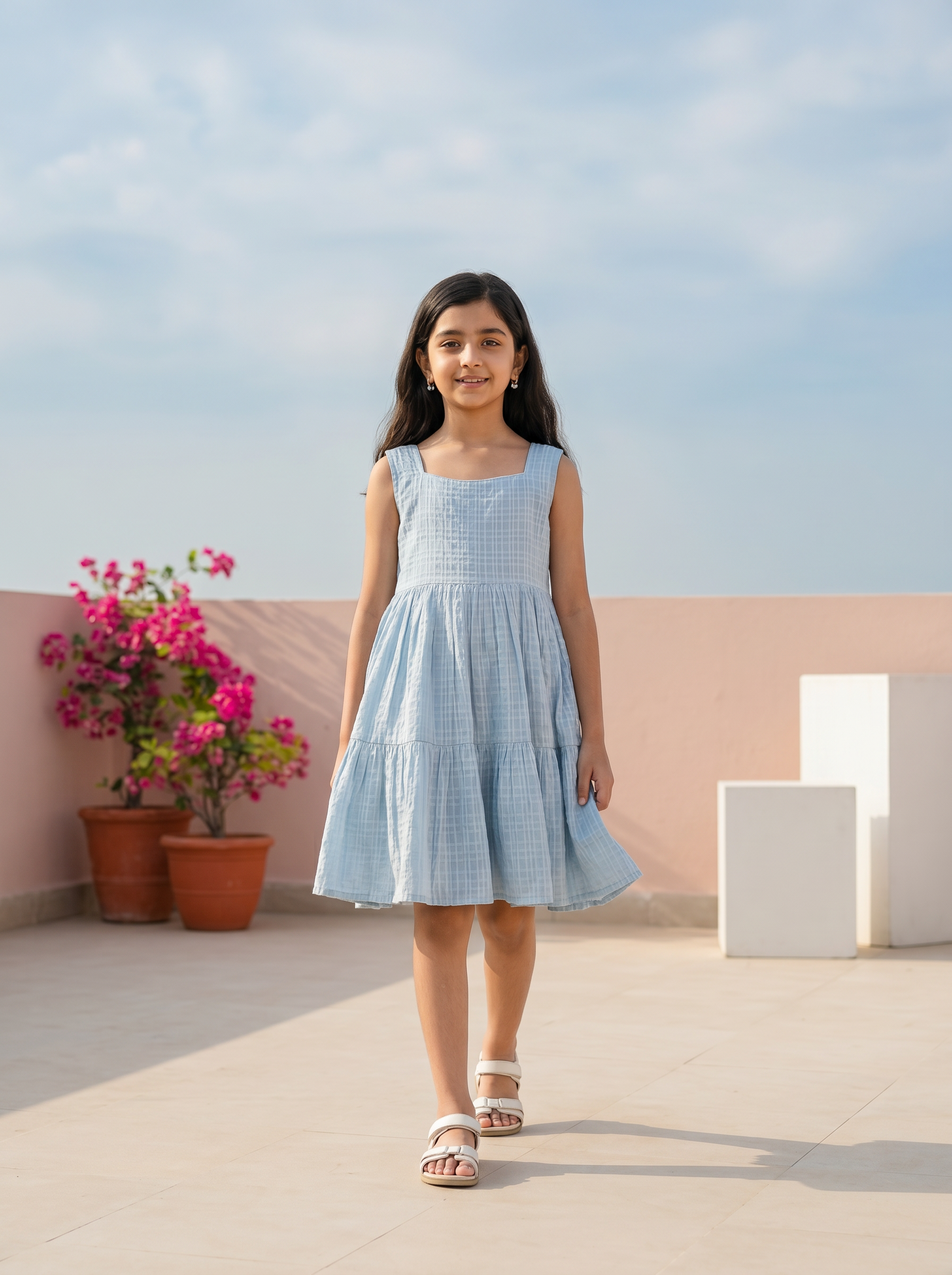 Light Blue Lila Tiered Dress