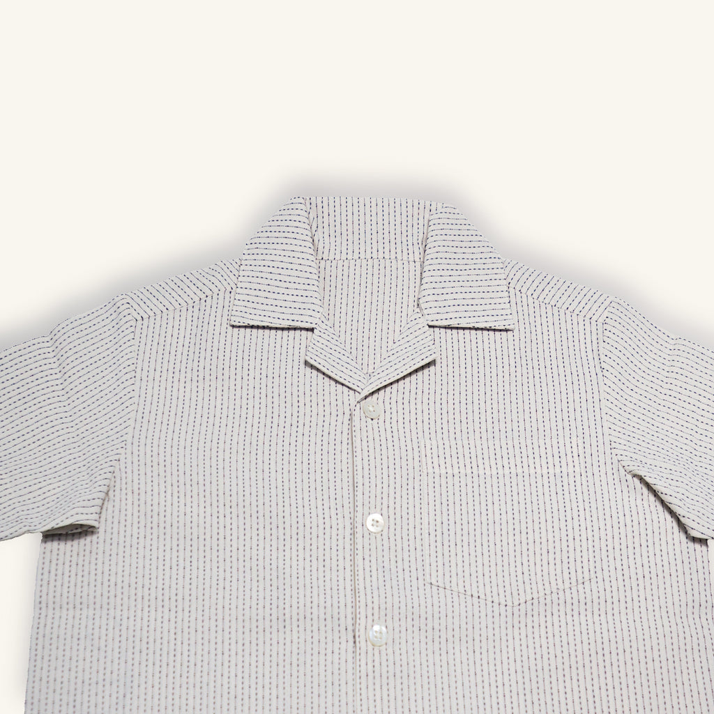 Cuban Collar Shirt (Black & Ecru)