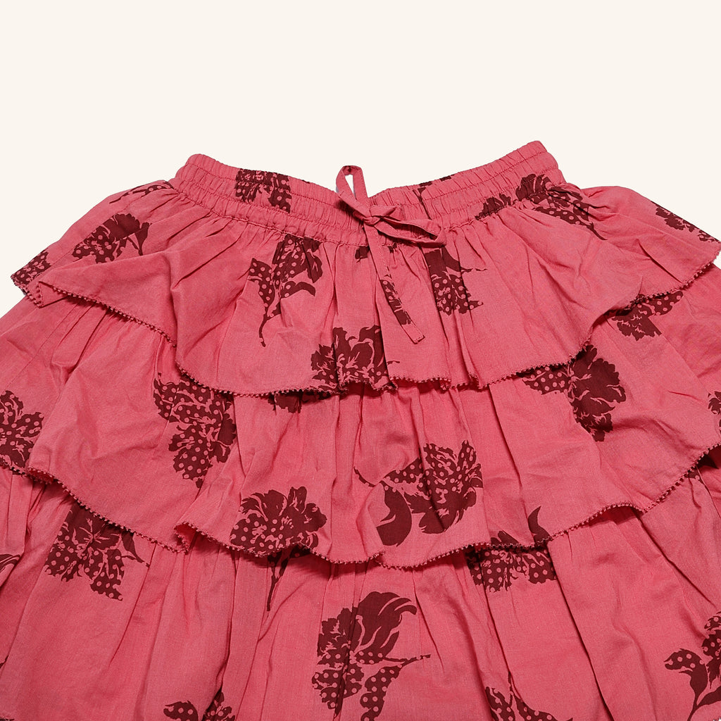 Tier Frill Skirt (Red Floral)