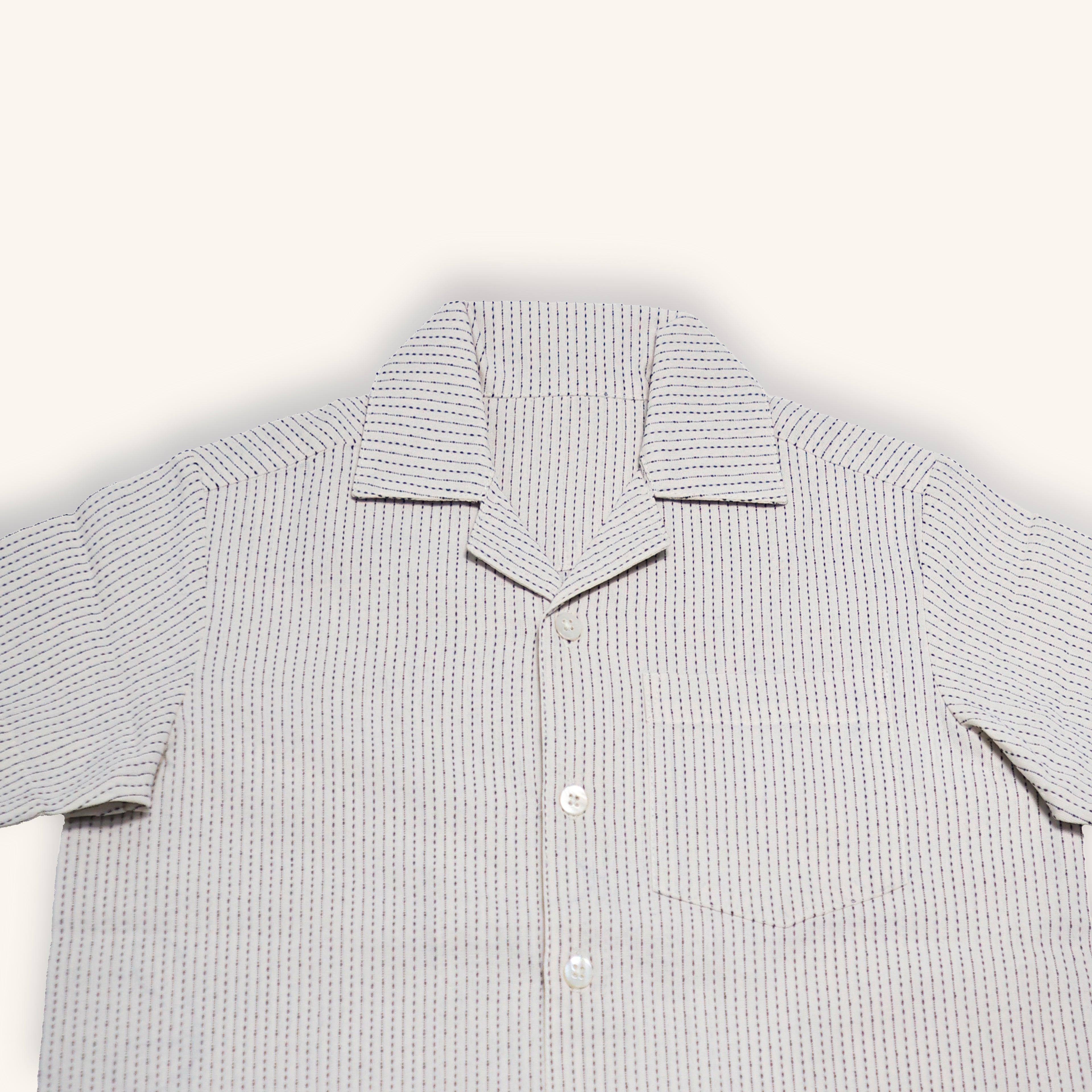 Cuban Collar Shirt (Black & Ecru)