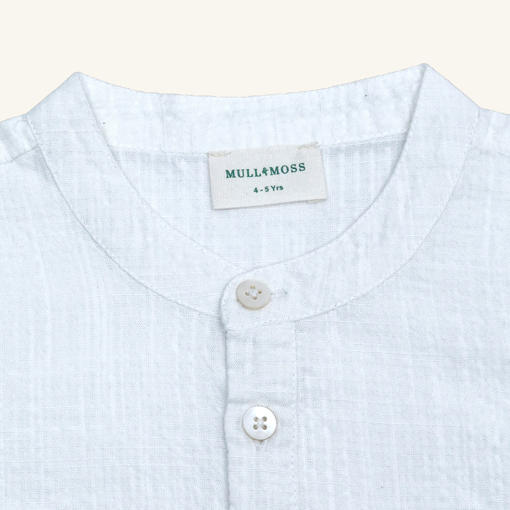 White Cotton-Viscose Kurta Shirt