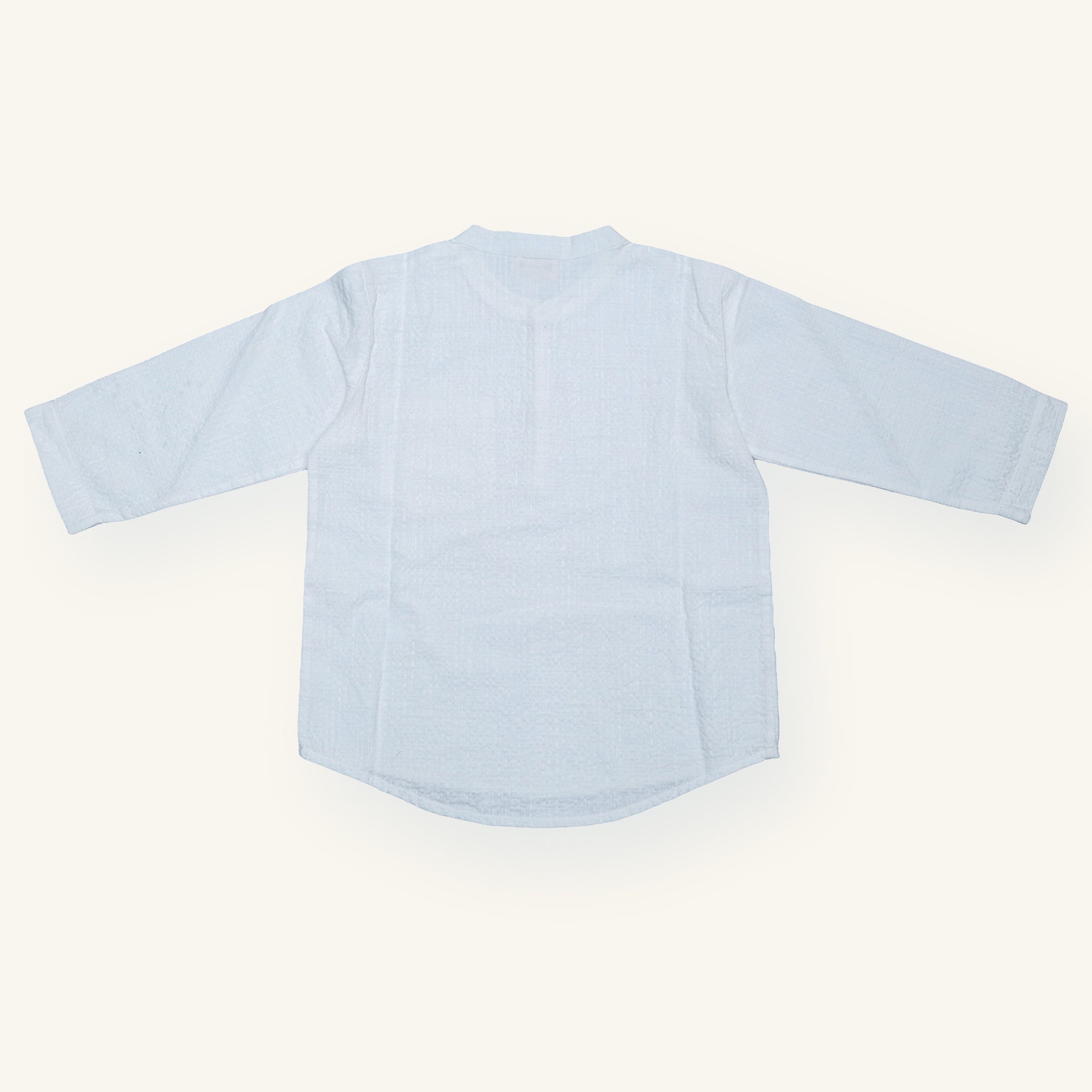White Cotton-Viscose Kurta Shirt