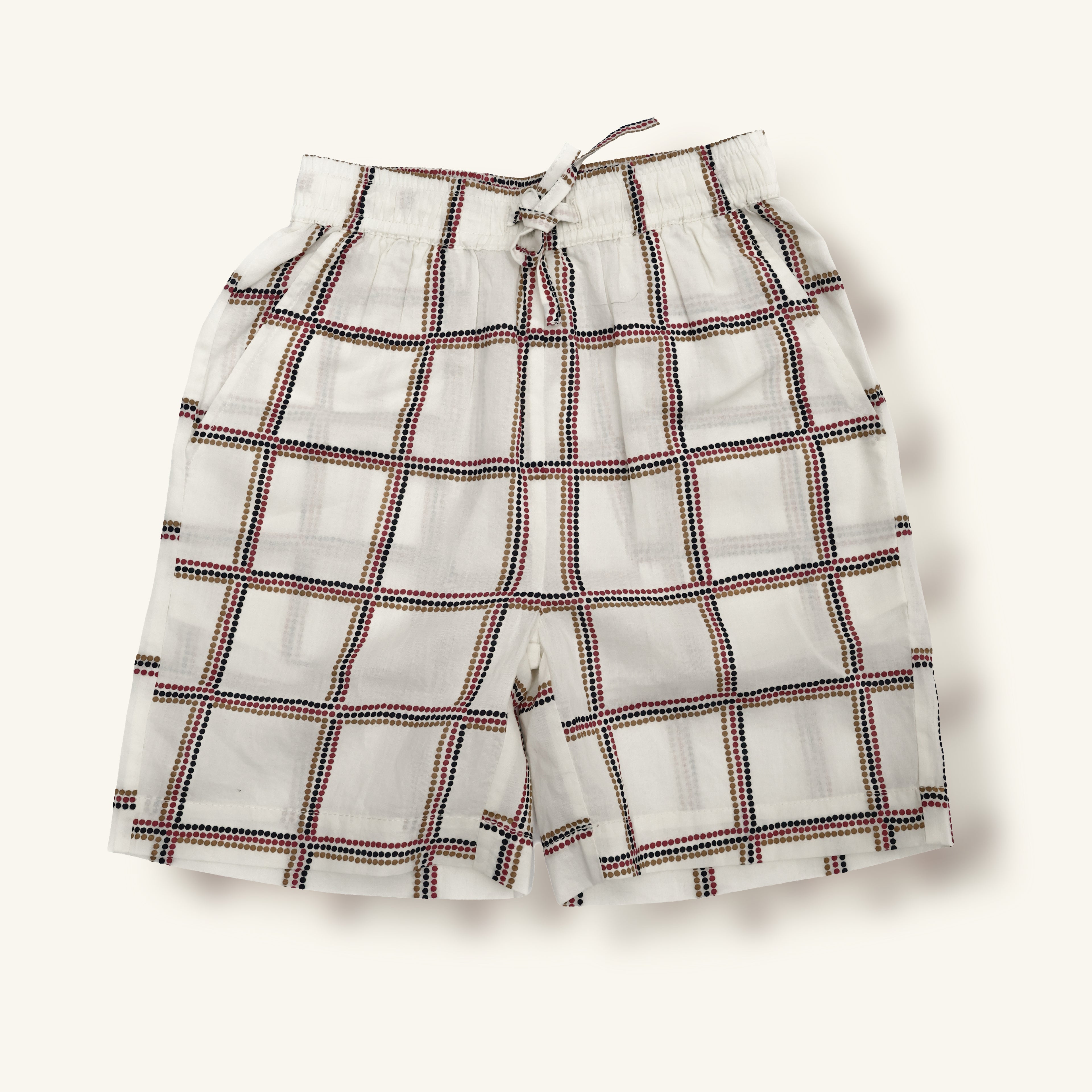Cream Grid Co-ord Set (Voile-Lined)