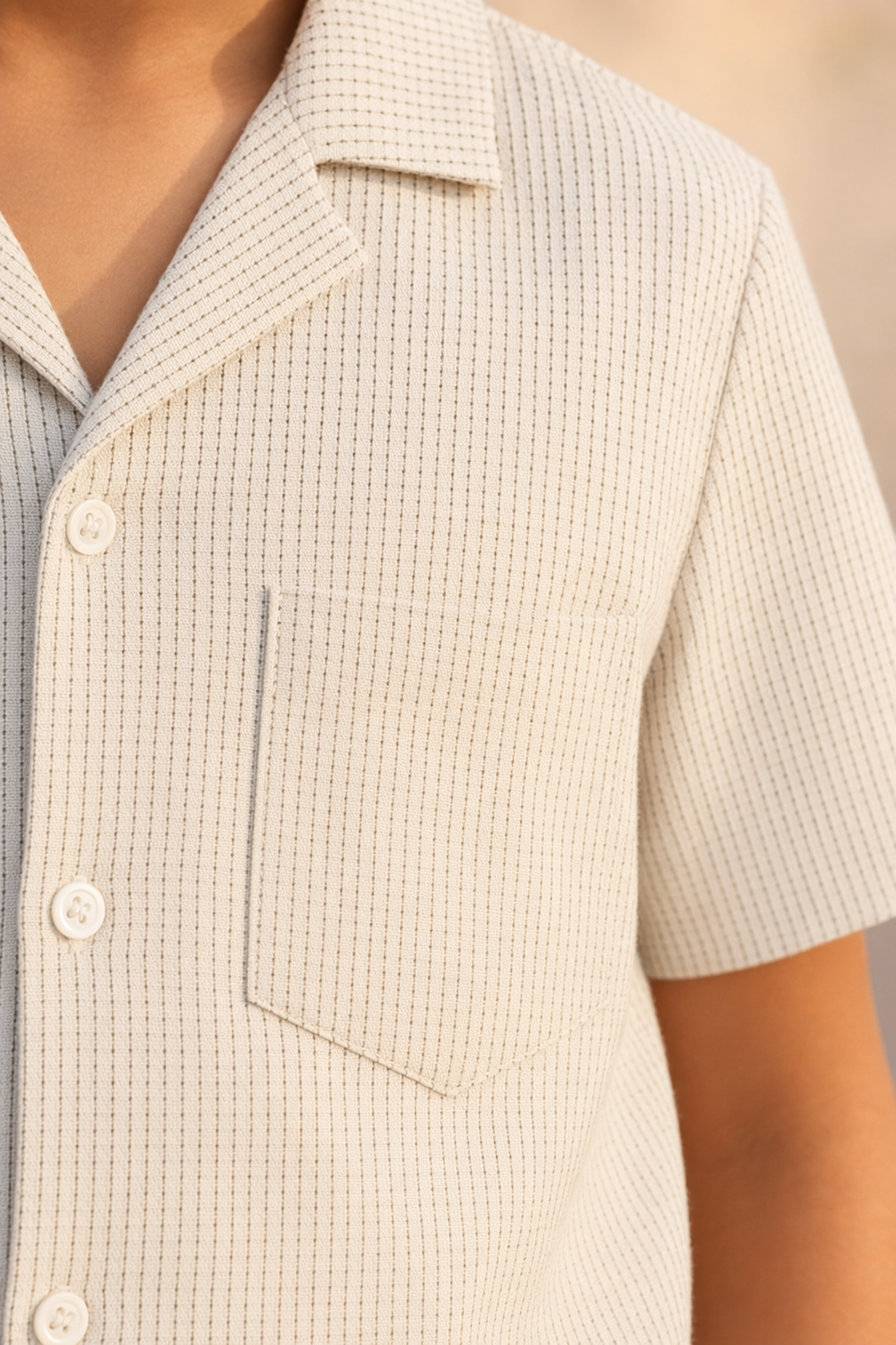 Cuban Collar Shirt (Black & Ecru)