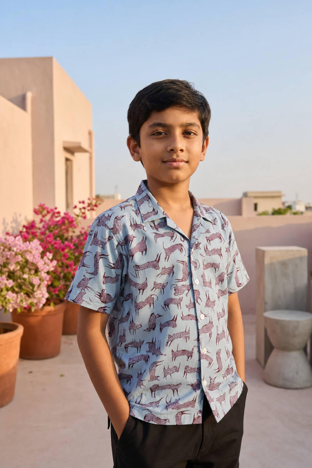 Wildcat Print Shirt (Maroon Cat)