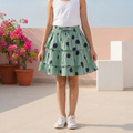 Tier Frill Skirt (Green Polka)